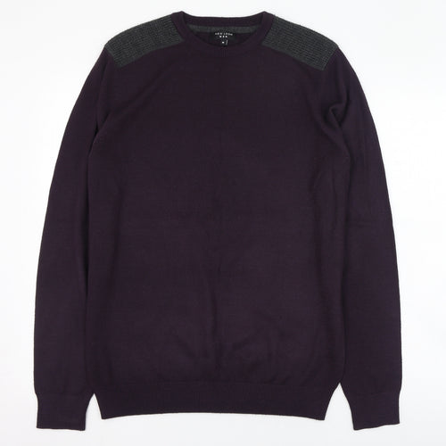 New Look Mens Purple Round Neck  Polyester Pullover Jumper Size M