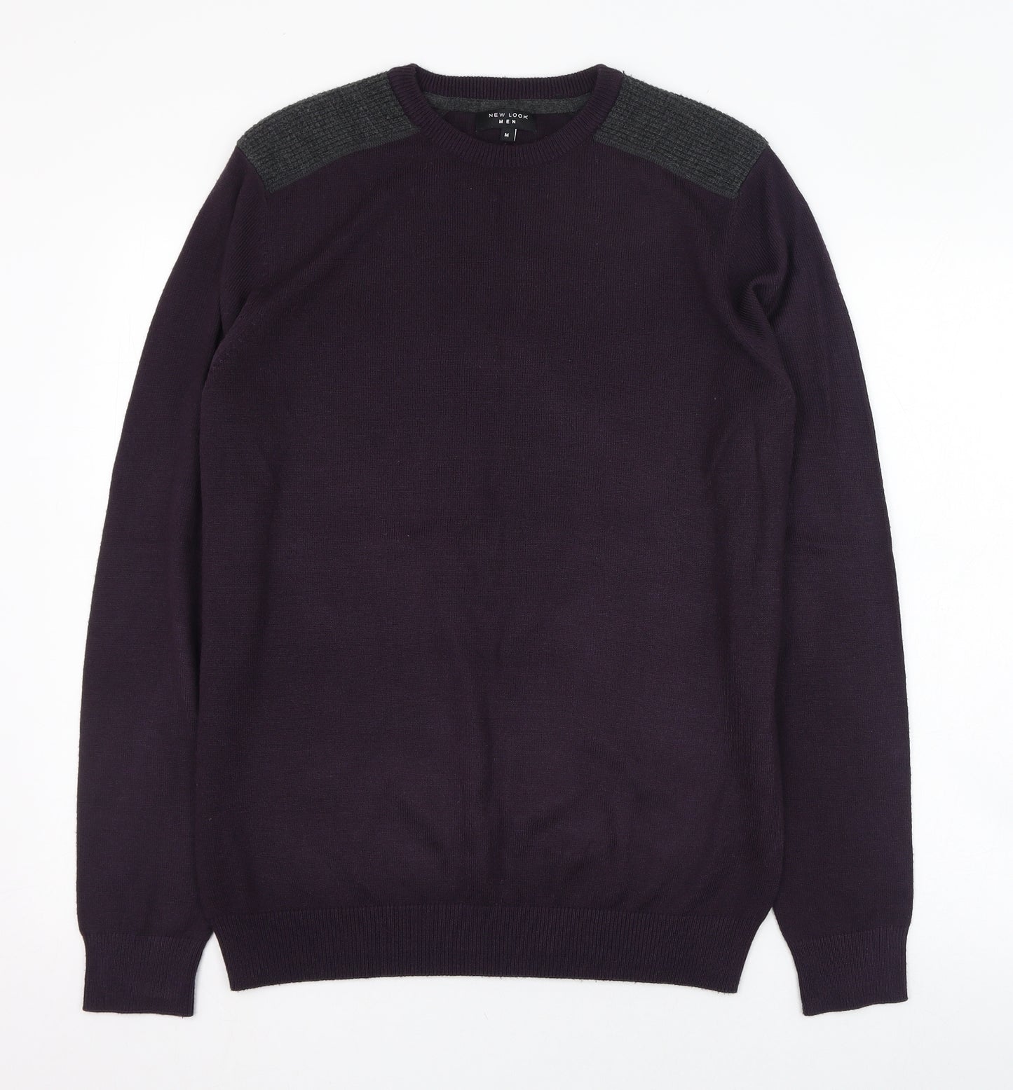 New Look Mens Purple Round Neck  Polyester Pullover Jumper Size M