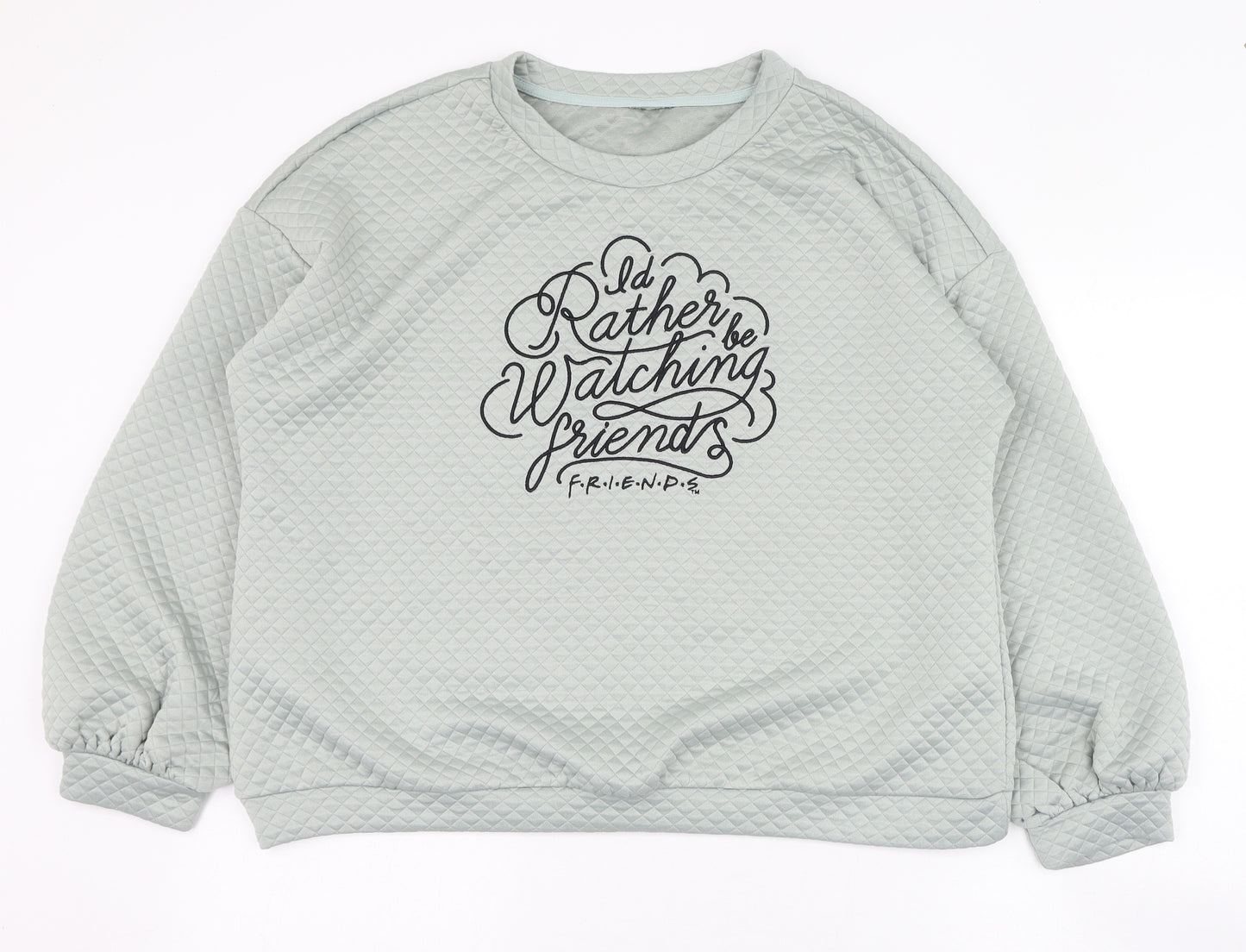Friends Womens Green  Polyester Pullover Sweatshirt Size 14  Pullover - Friends