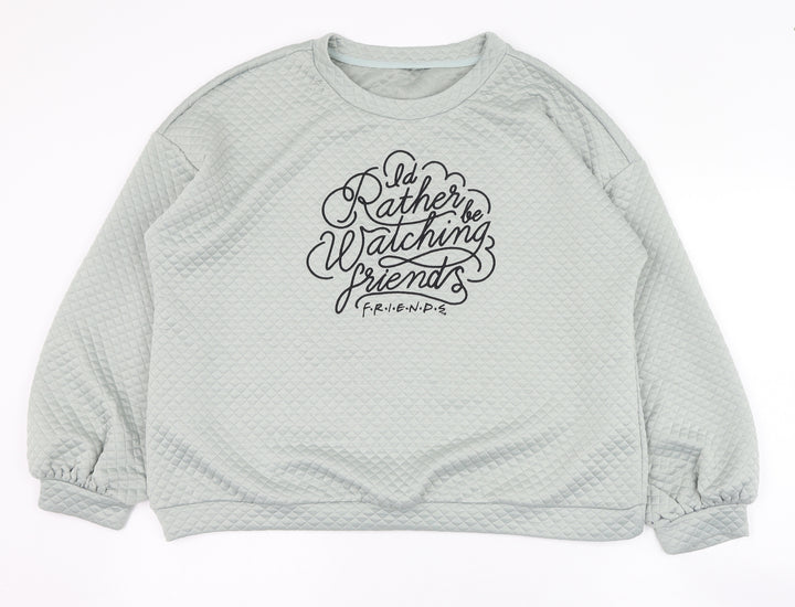 Friends Womens Green  Polyester Pullover Sweatshirt Size 14  Pullover - Friends