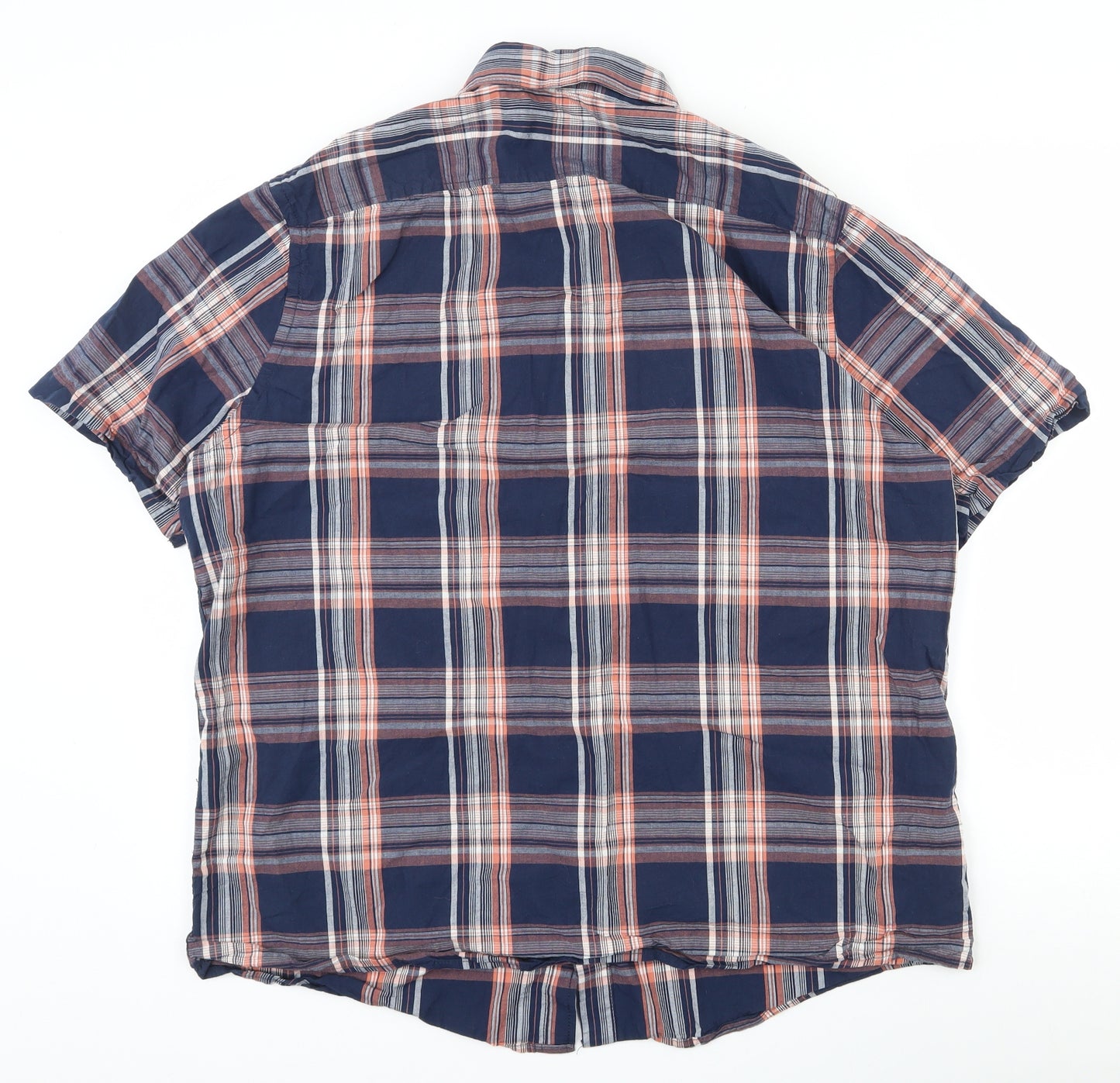 George Mens Multicoloured Plaid Cotton  Button-Up Size XL Collared Button