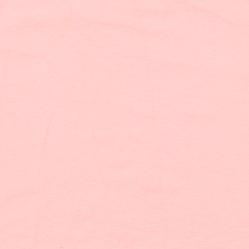 Aylin Girls Pink  Polyester Basic T-Shirt Size XL Round Neck Pullover - Cropped