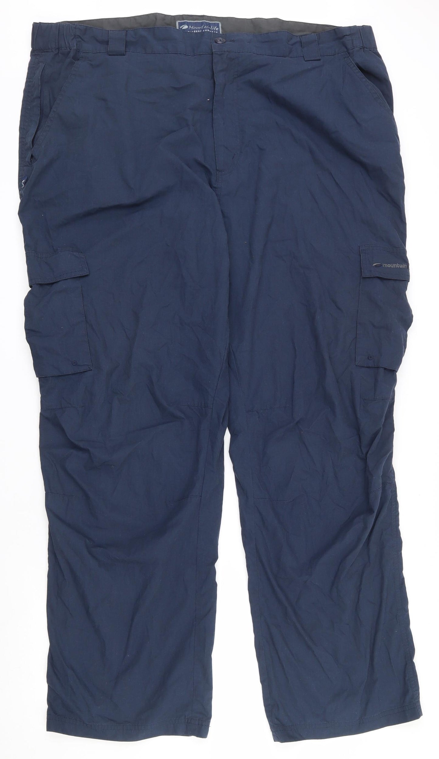 Mountain Life Mens Blue  Polyester Cargo Trousers Size 44 L30 in Regular Zip