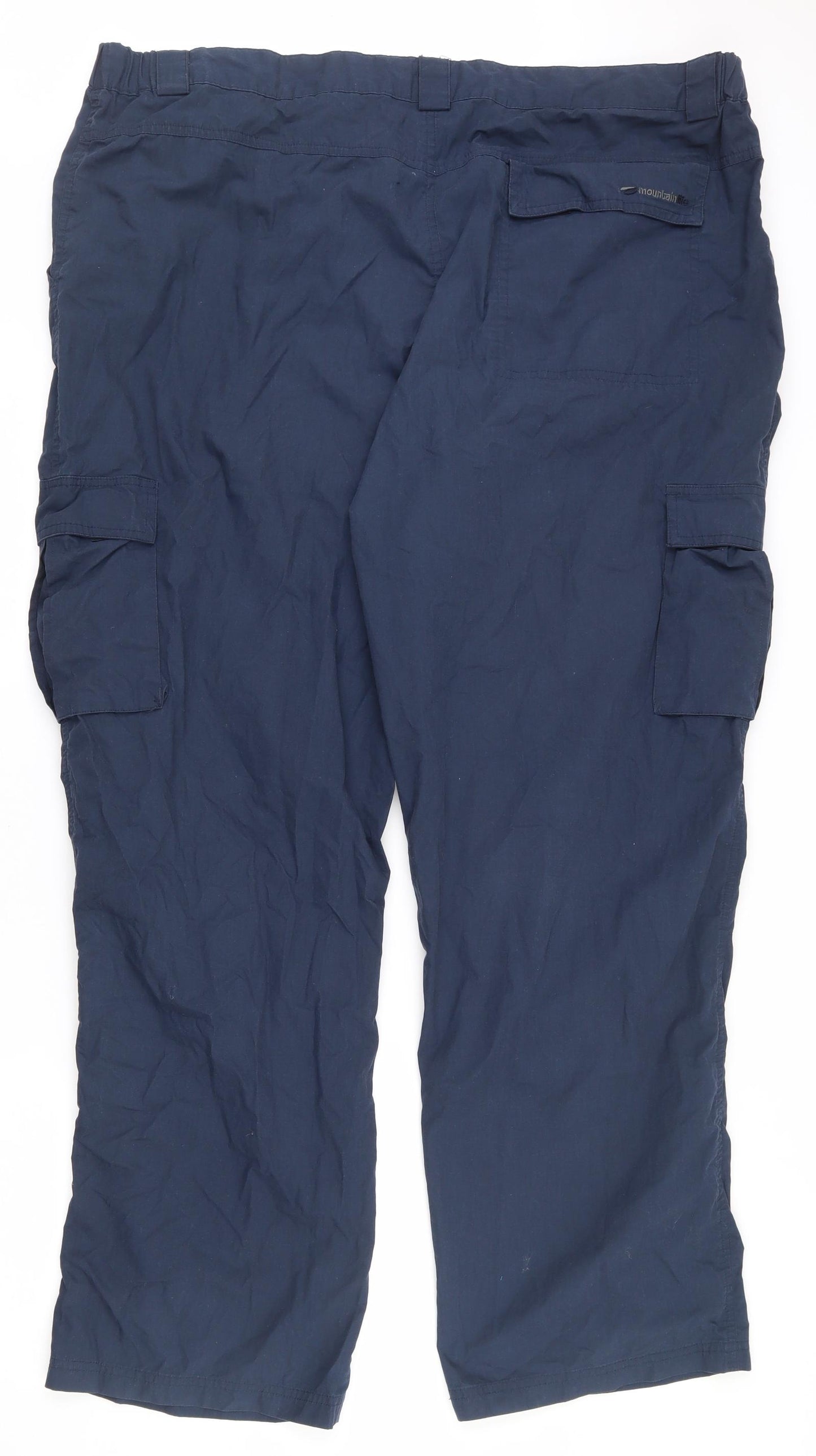 Mountain Life Mens Blue  Polyester Cargo Trousers Size 44 L30 in Regular Zip