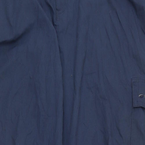 Mountain Life Mens Blue  Polyester Cargo Trousers Size 44 L30 in Regular Zip