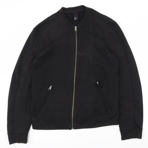 H&M Womens Black  Cotton Full Zip Sweatshirt Size S  Zip