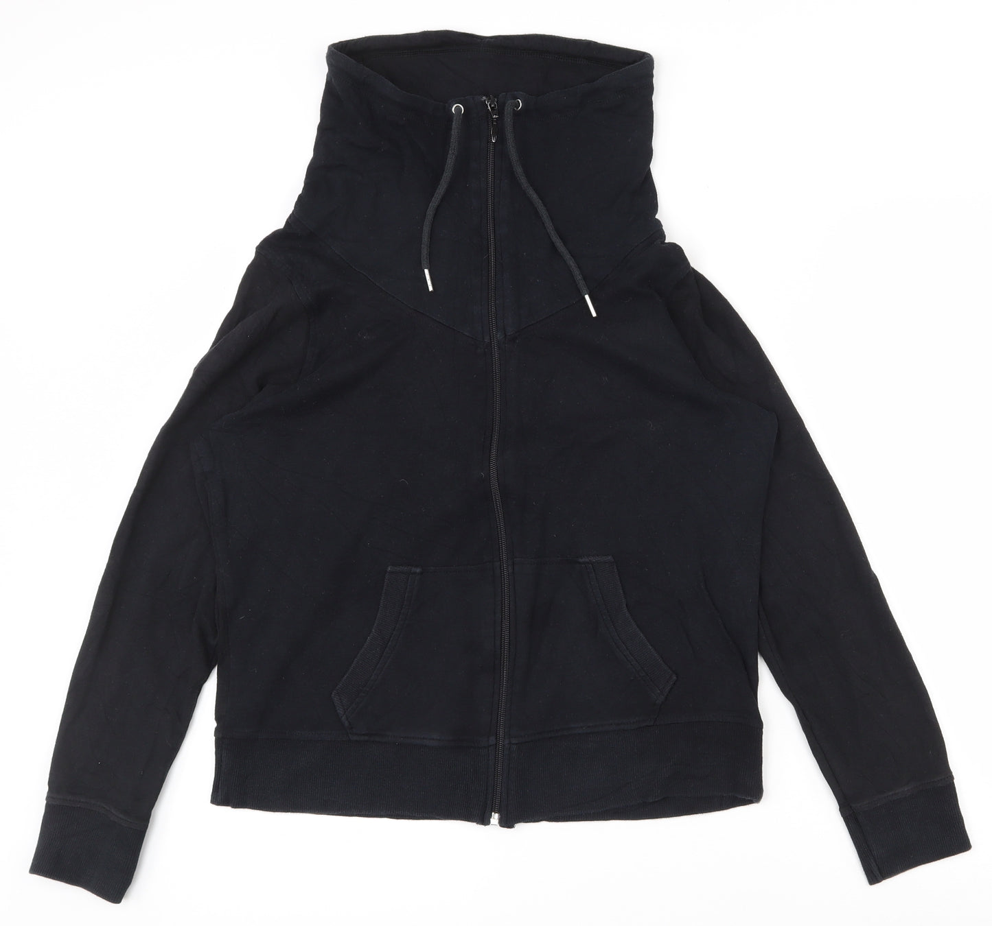 Marks and Spencer Womens Black  Cotton Full Zip Sweatshirt Size 18  Zip