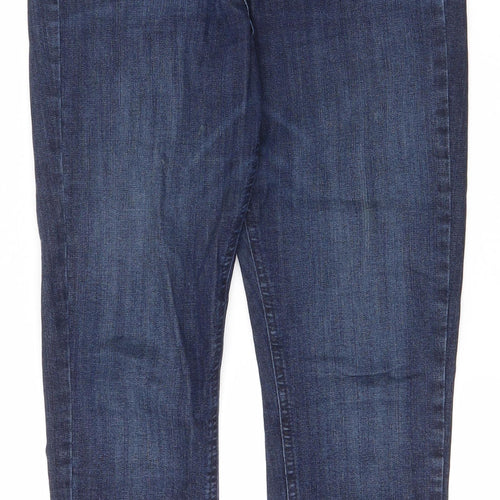 Topshop Womens Blue  Cotton Skinny Jeans Size 28 in L25 in Regular Zip