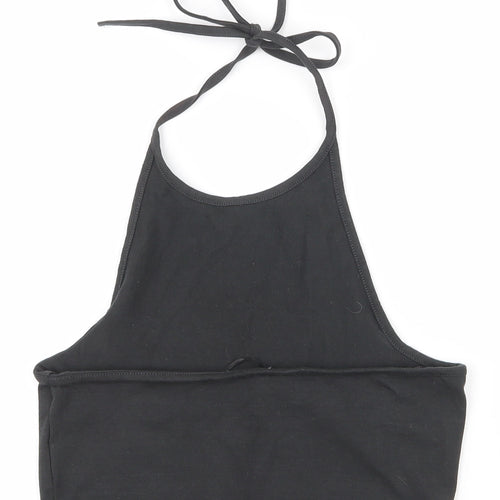 H&M Womens Black  Cotton Basic Tank Size S Halter - Cropped