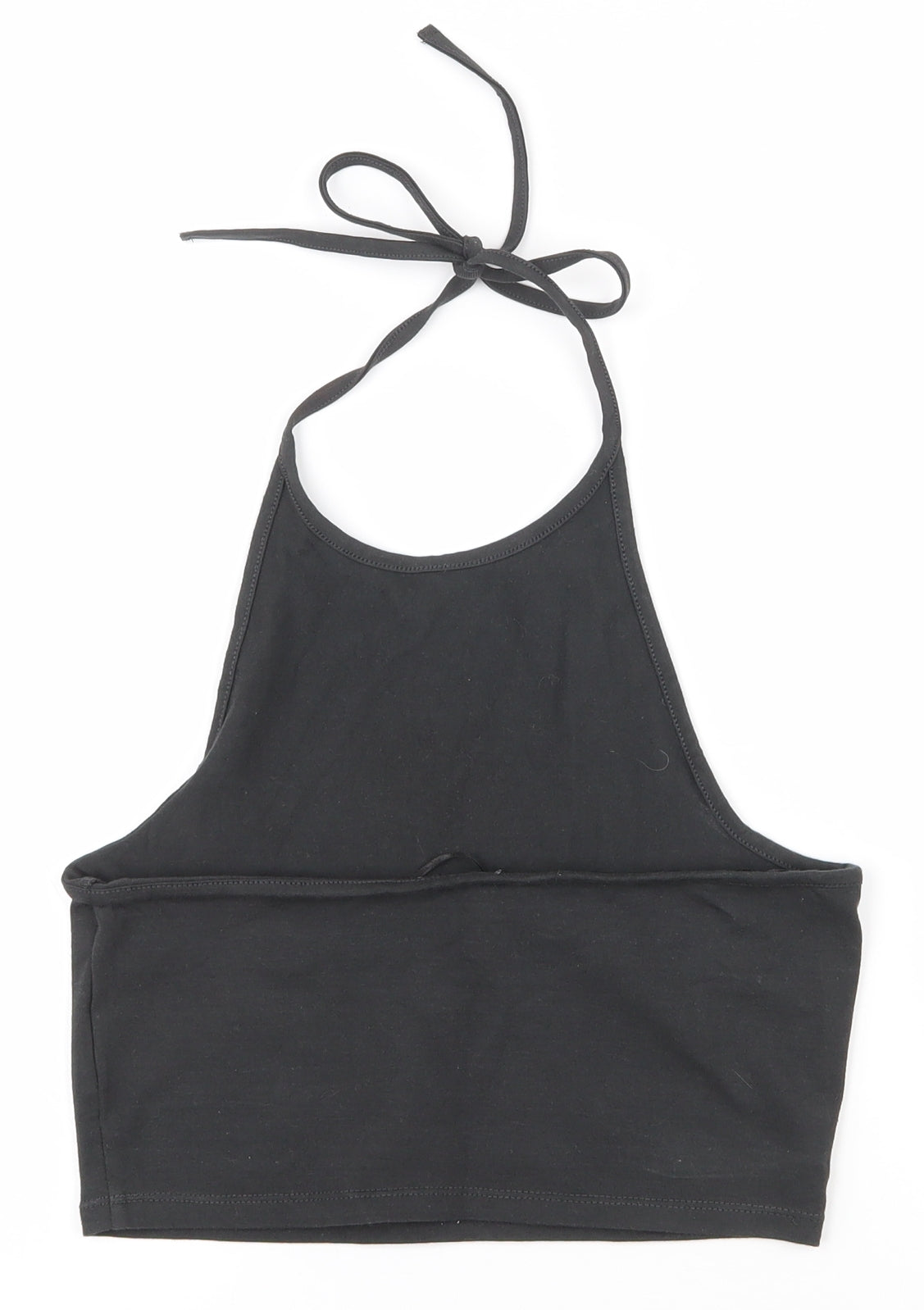 H&M Womens Black  Cotton Basic Tank Size S Halter - Cropped
