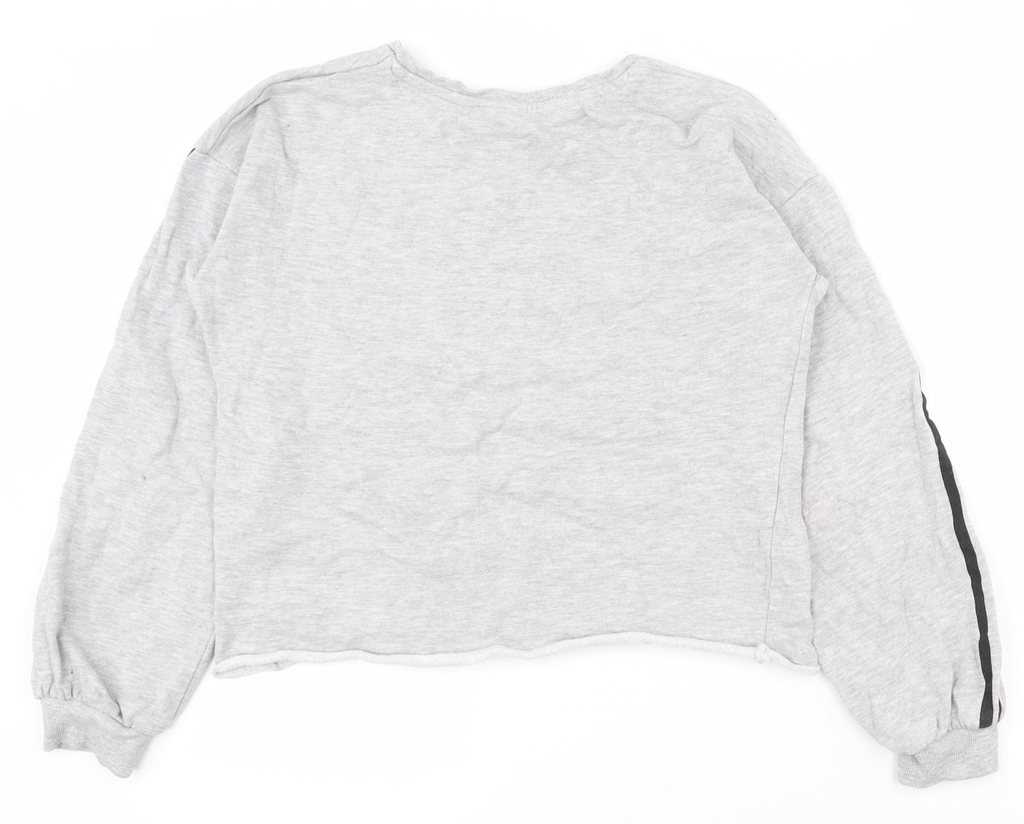 Matalan Girls Grey  Cotton Pullover Sweatshirt Size 13 Years  Pullover - Cropped