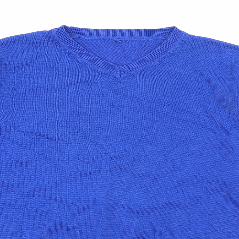 George Boys Blue V-Neck  Cotton Pullover Jumper Size 8-9 Years