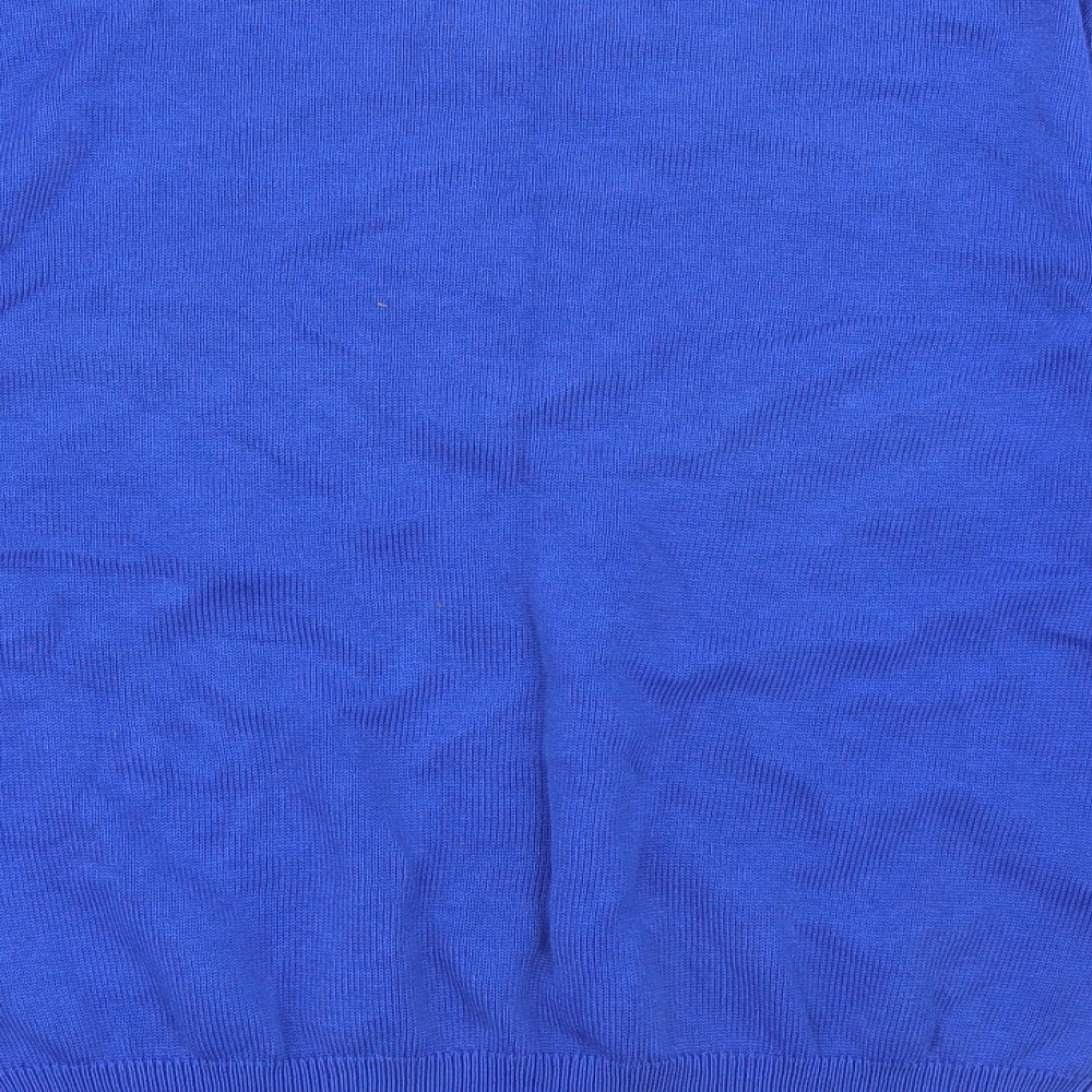 George Boys Blue V-Neck  Cotton Pullover Jumper Size 8-9 Years