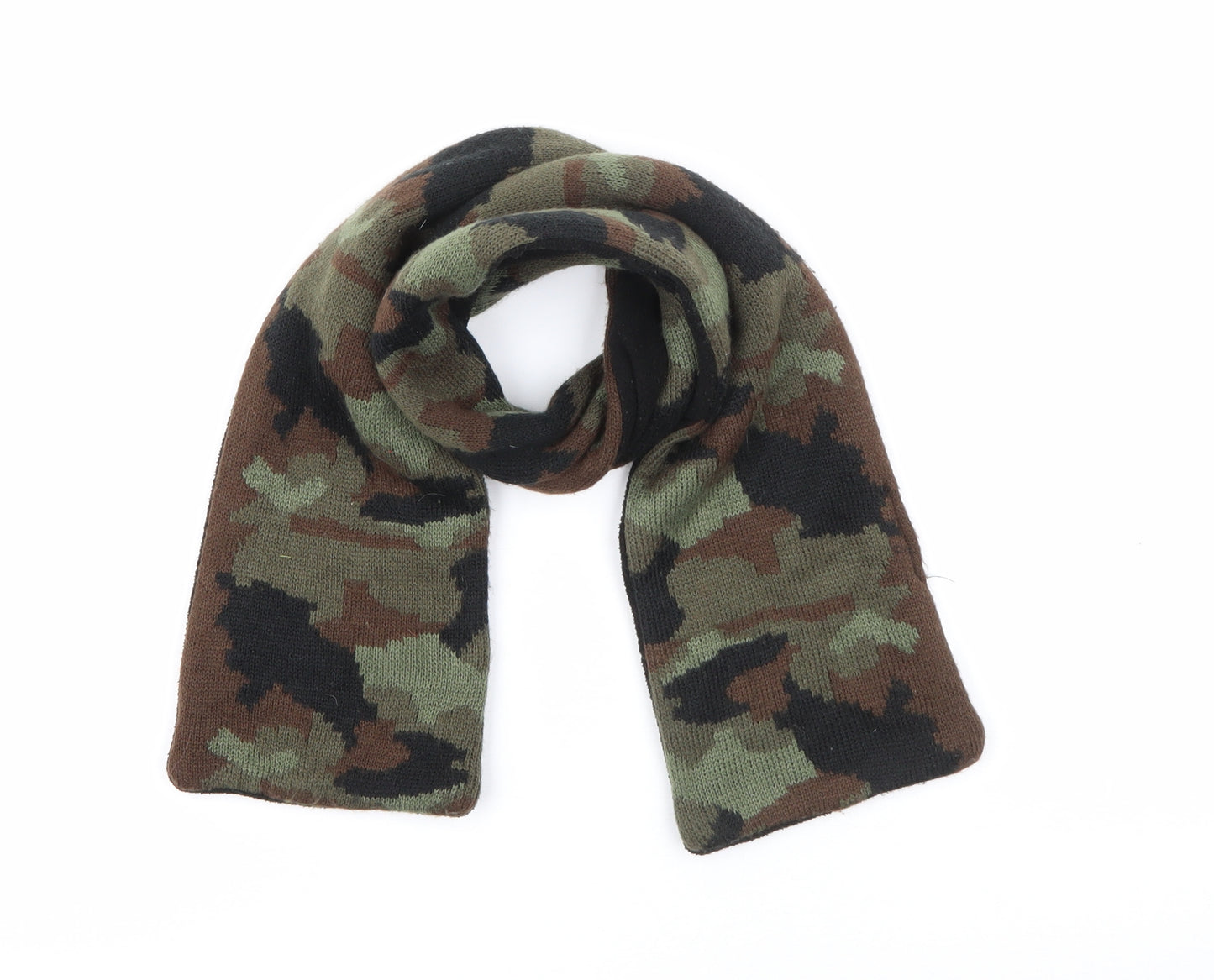 Primark Boys Green Camouflage Acrylic Scarf  One Size