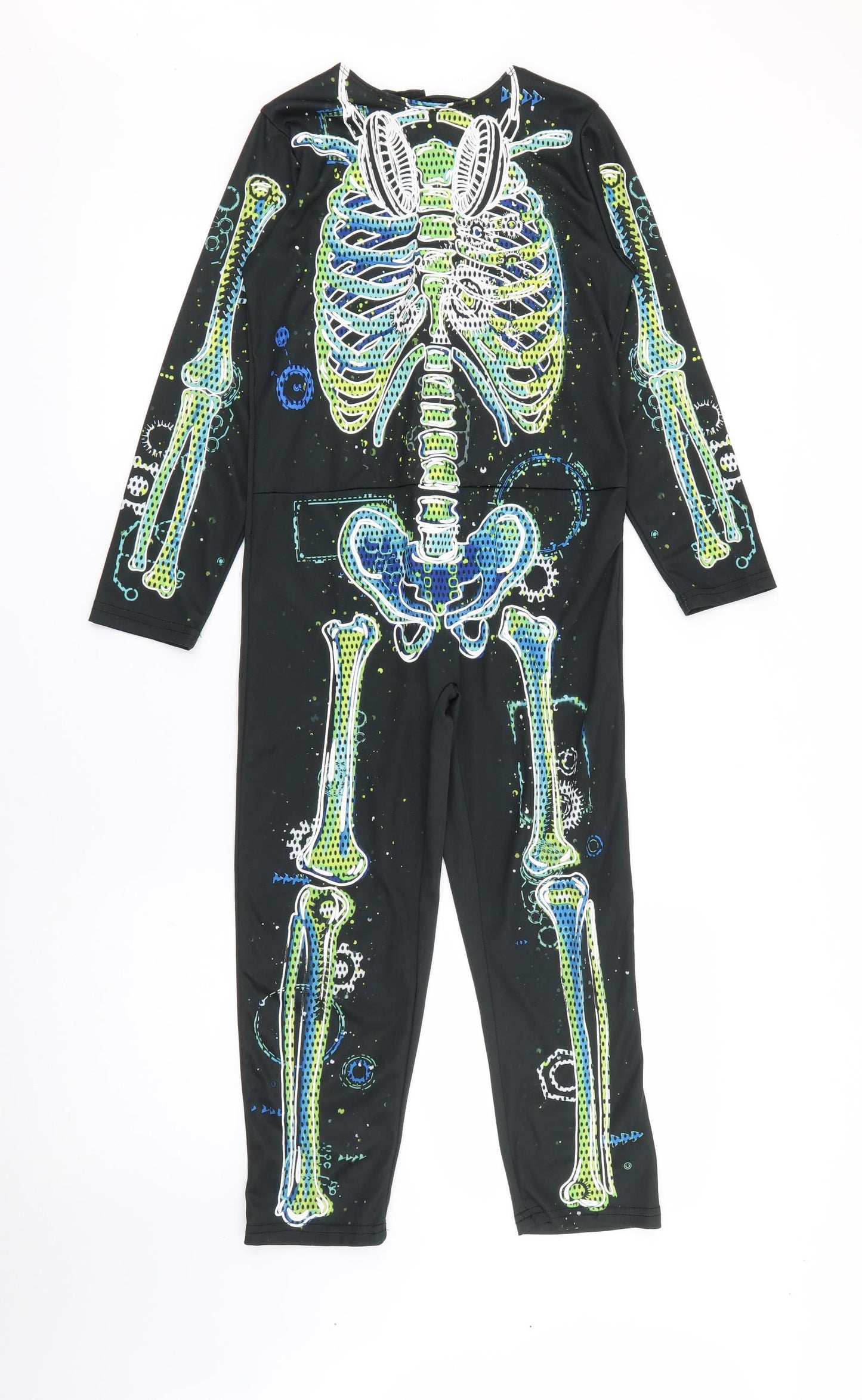 F&F Boys Black  Polyester  One Piece Size 7-8 Years   - Skeleton Fancy Dress