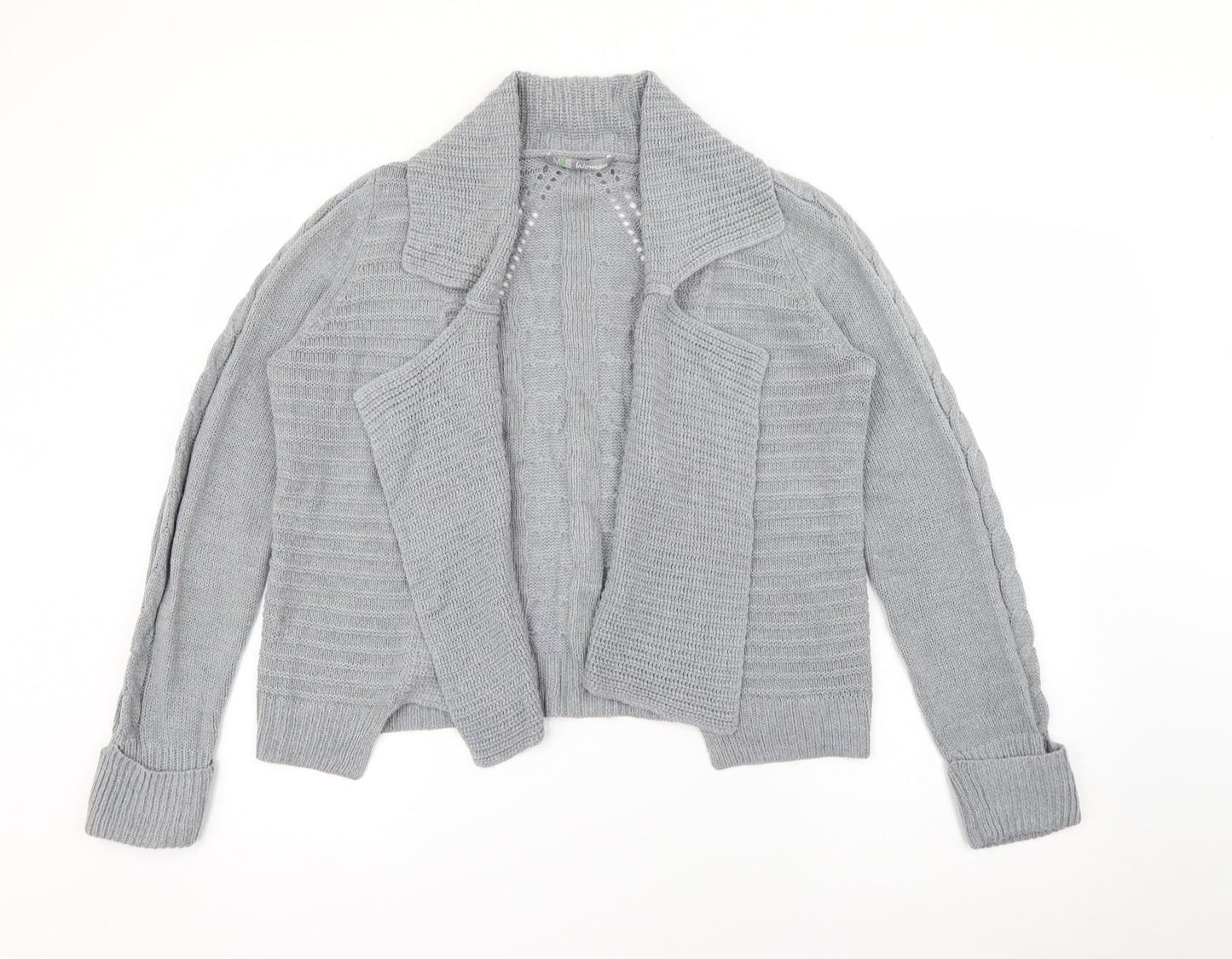 Marks and Spencer Womens Grey Collared  Acrylic Cardigan Jumper Size 14
