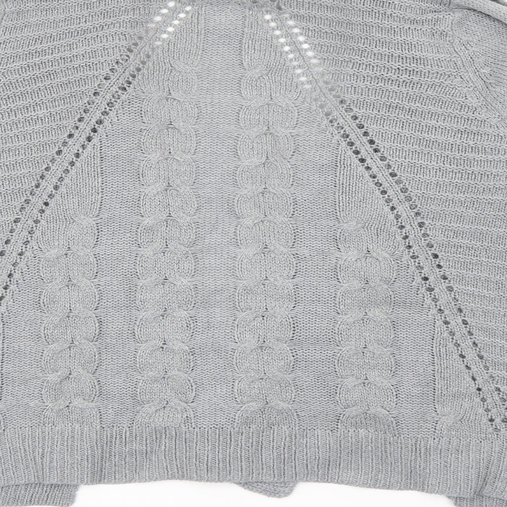 Marks and Spencer Womens Grey Collared  Acrylic Cardigan Jumper Size 14