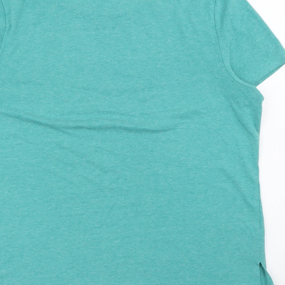 TU Womens Green  Polyester Basic T-Shirt Size 12 Scoop Neck