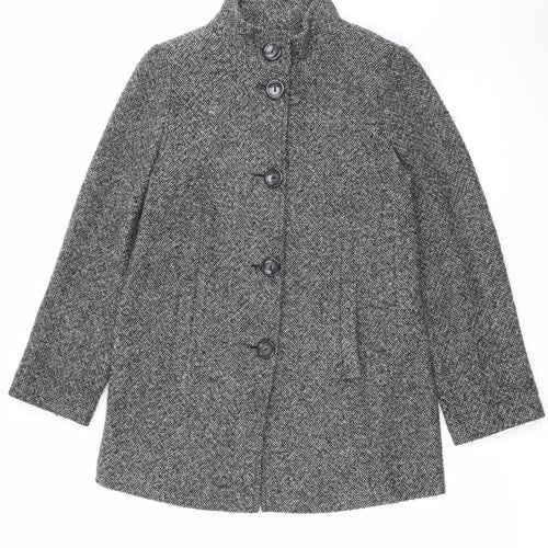 BHS Womens Grey   Overcoat Coat Size 10  Button