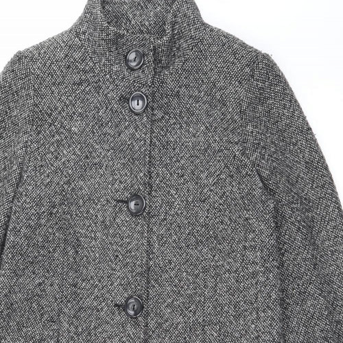 BHS Womens Grey   Overcoat Coat Size 10  Button