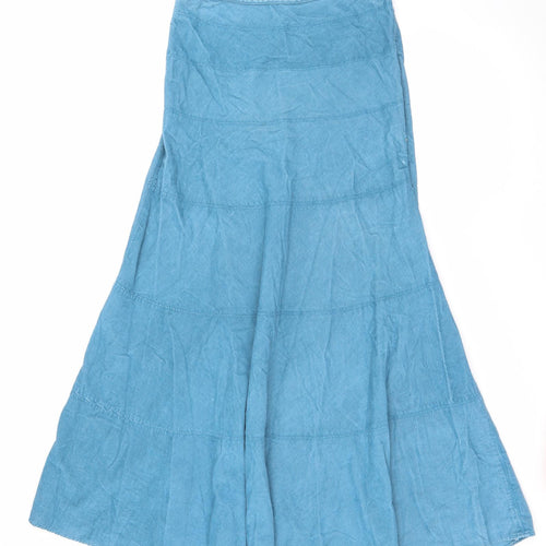 Cherokee Womens Blue  Cotton A-Line Skirt Size 8   Zip