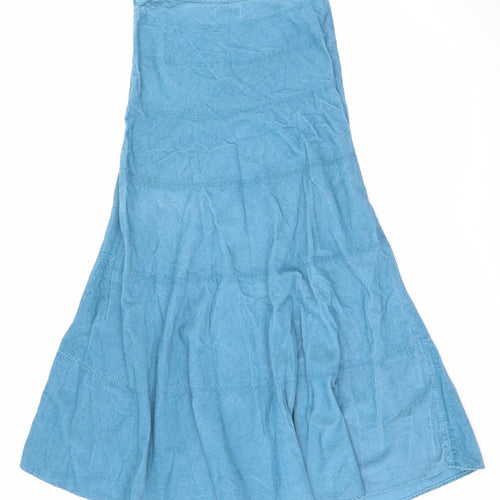 Cherokee Womens Blue  Cotton A-Line Skirt Size 8   Zip