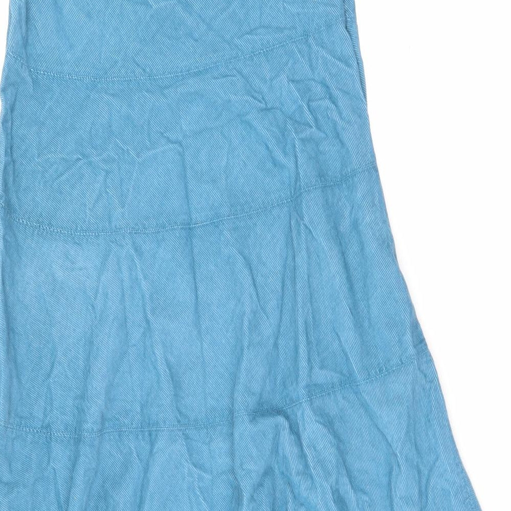 Cherokee Womens Blue  Cotton A-Line Skirt Size 8   Zip