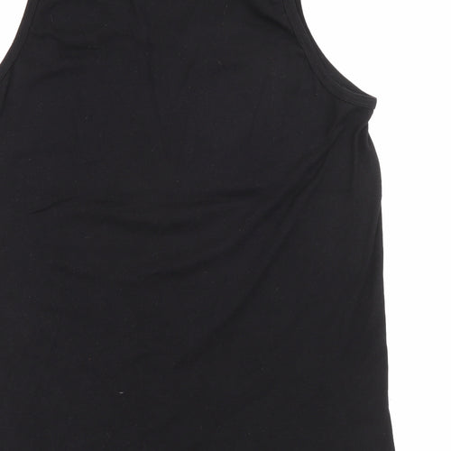 Vincent Womens Black  Cotton Basic Tank Size 10 Scoop Neck
