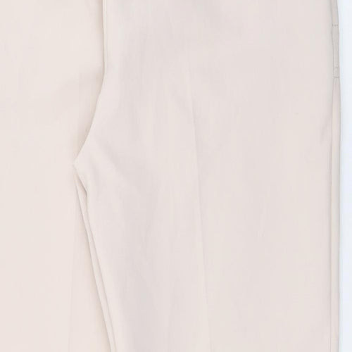 Marks and Spencer Womens Ivory  Polyester Trousers  Size 12 L28 in Regular Zip