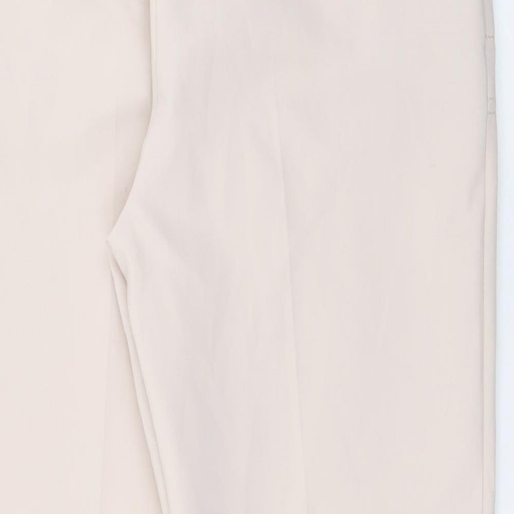 Marks and Spencer Womens Ivory  Polyester Trousers  Size 12 L28 in Regular Zip