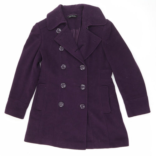 BHS Womens Purple   Overcoat Coat Size 10  Button