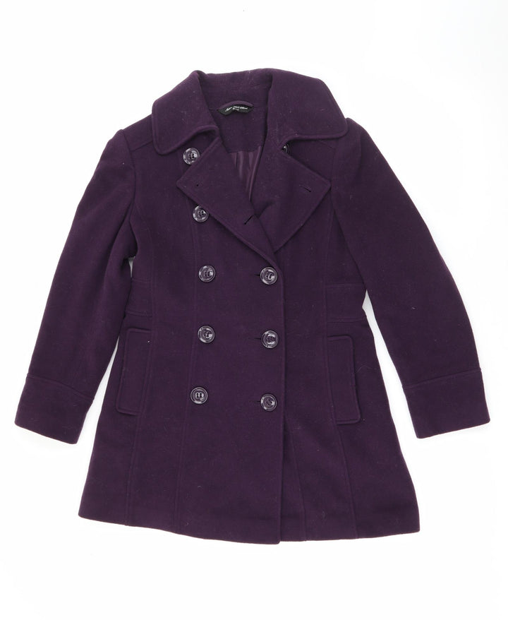 BHS Womens Purple   Overcoat Coat Size 10  Button
