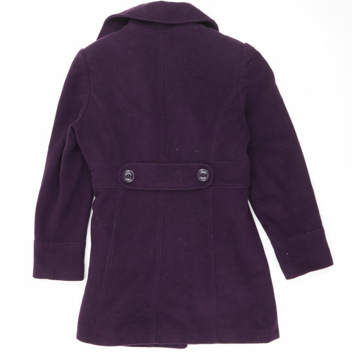BHS Womens Purple   Overcoat Coat Size 10  Button