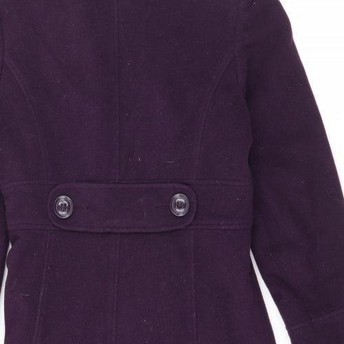 BHS Womens Purple   Overcoat Coat Size 10  Button