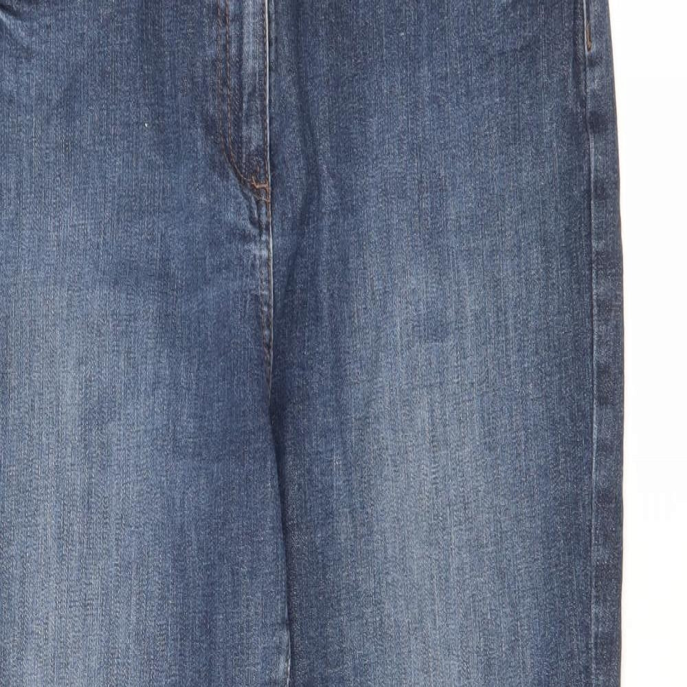 Papaya Womens Blue  Cotton Straight Jeans Size 16 L29 in Regular Button