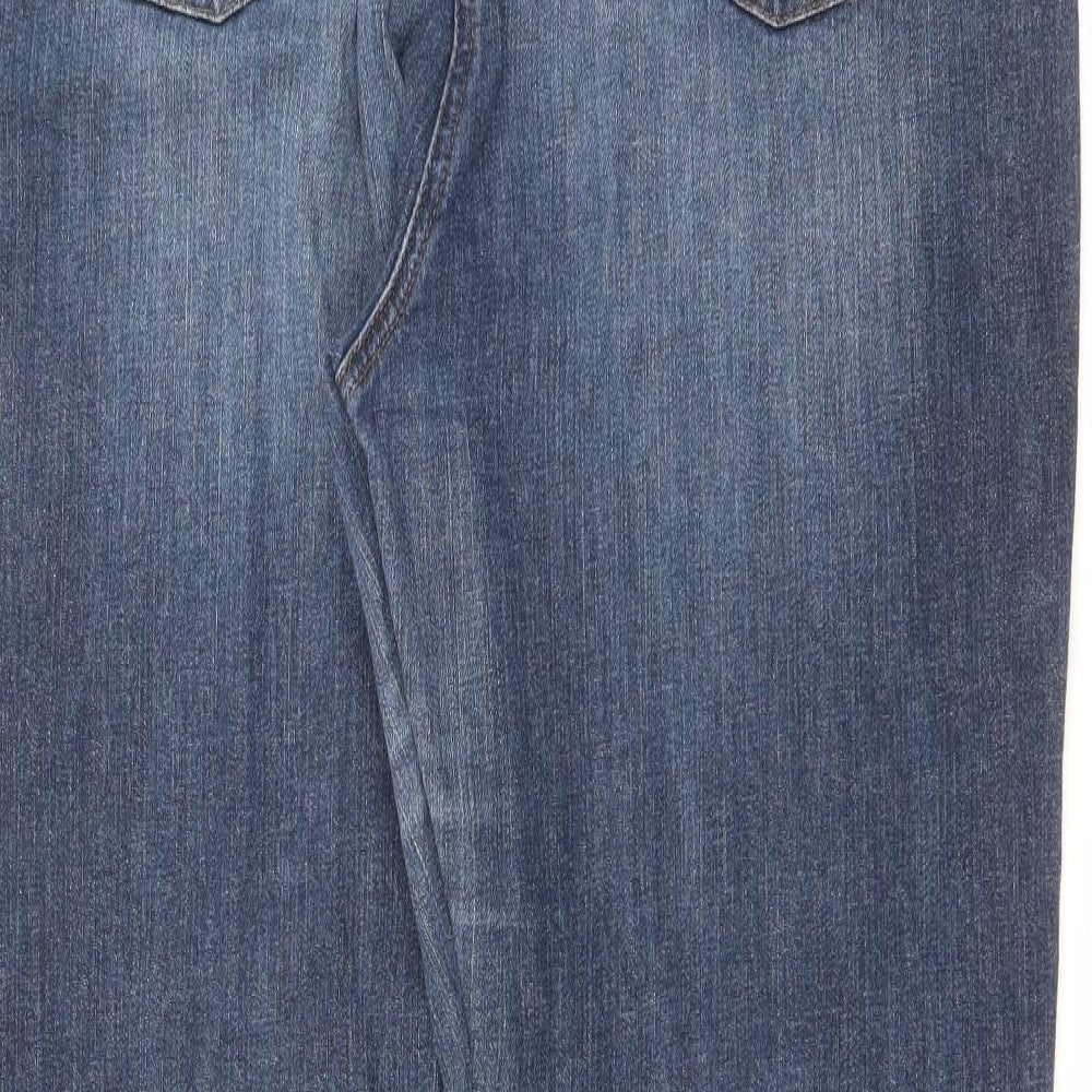 Papaya Womens Blue  Cotton Straight Jeans Size 16 L29 in Regular Button