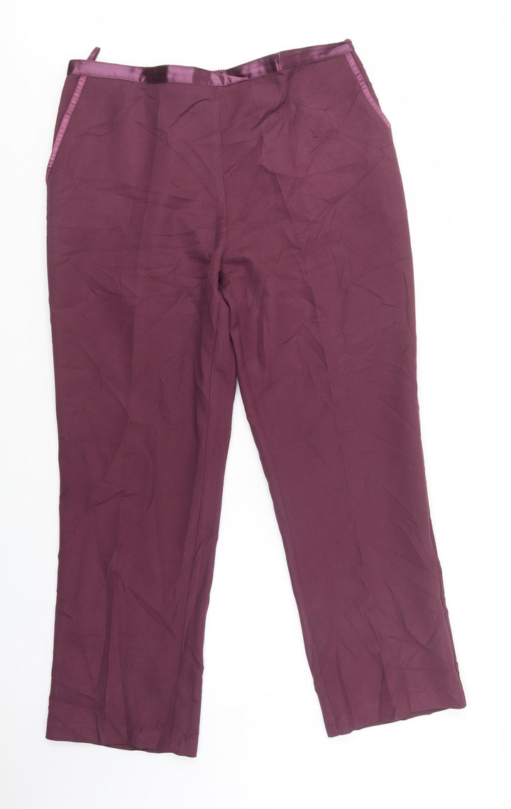 Damart Womens Purple  Polyester Dress Pants Trousers Size 20 L32 in Regular