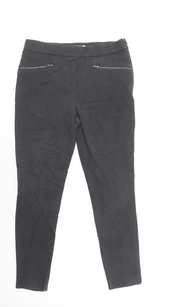 Mint Velvet Womens Grey Cotton Jegging Trousers Size 8 L27 in Regular Zip