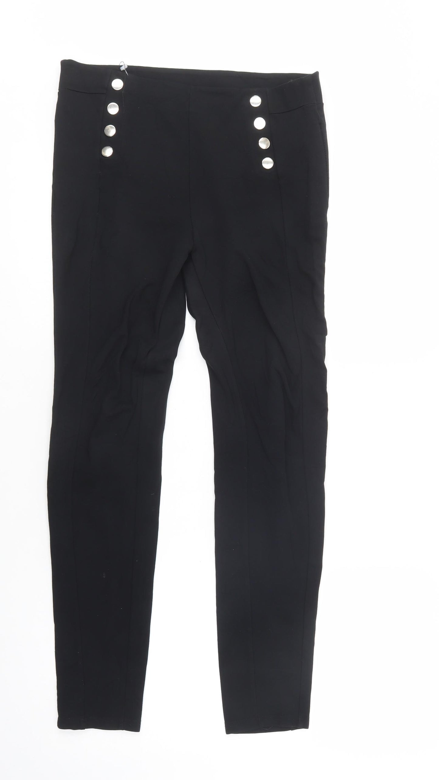Stradivarius Womens Black  Viscose Jegging Leggings Size 14 L30 in