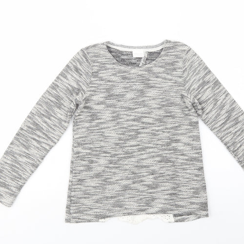 F&F Girls Grey Crew Neck  Polyester Pullover Jumper Size 8-9 Years  Pullover