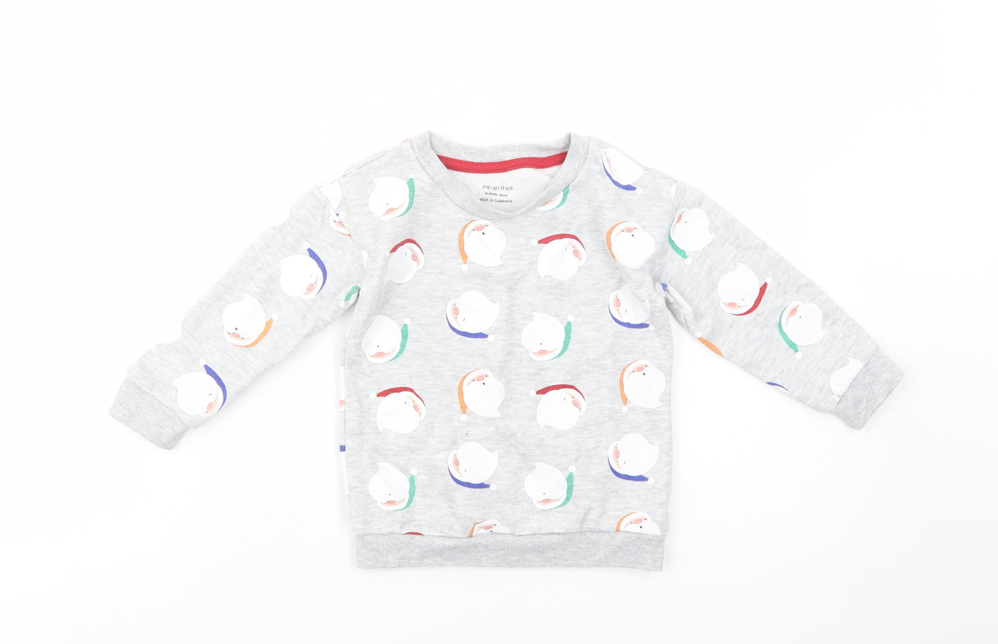 Primark Baby Grey Geometric Cotton Pullover Jumper Size 18-24 Months  Pullover - Santa