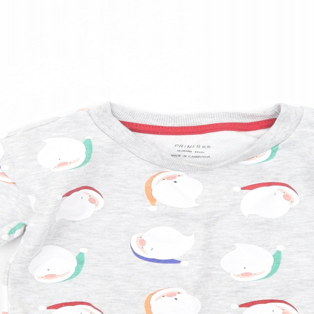 Primark Baby Grey Geometric Cotton Pullover Jumper Size 18-24 Months  Pullover - Santa
