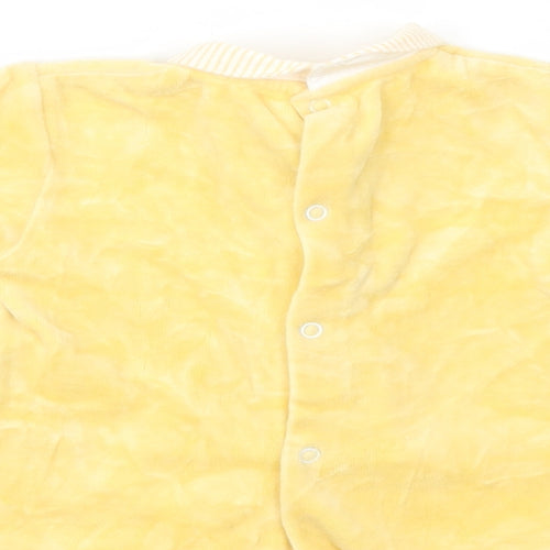 Sucre d'Orge Baby Yellow  Cotton Tunic Blouse Size 0-3 Months Collared Snap - Cat and Mice