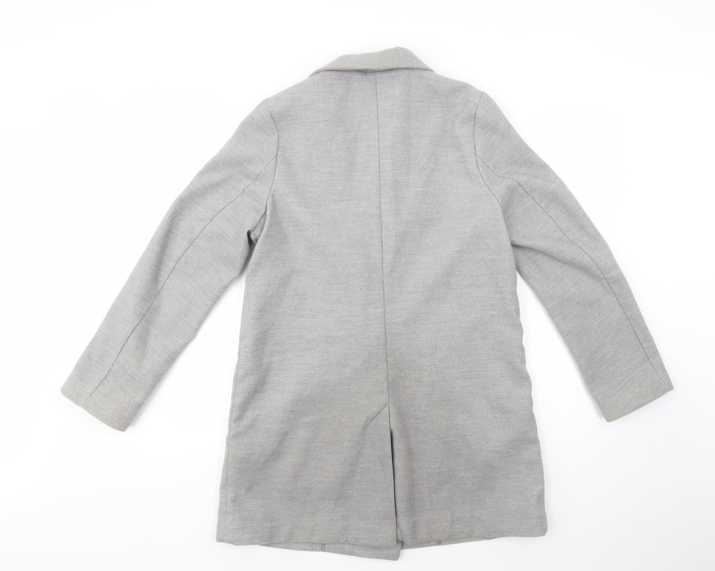 H&M Womens Grey   Pea Coat Coat Size 8  Button