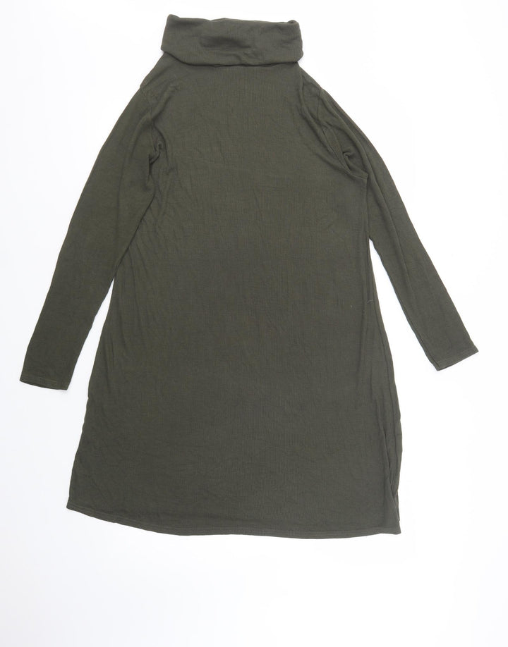 River Island Womens Green  Viscose A-Line  Size 16  Roll Neck Pullover