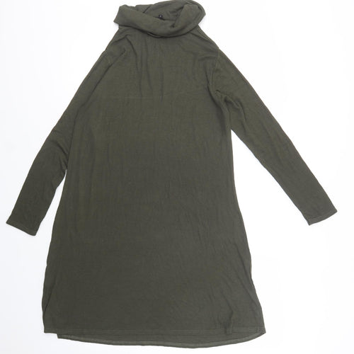 River Island Womens Green  Viscose A-Line  Size 16  Roll Neck Pullover