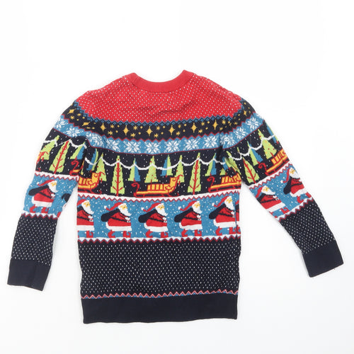 NEXT Boys Multicoloured Crew Neck Fair Isle Cotton Shrug Jumper Size 5 Years  Pullover - Christmas Jumper