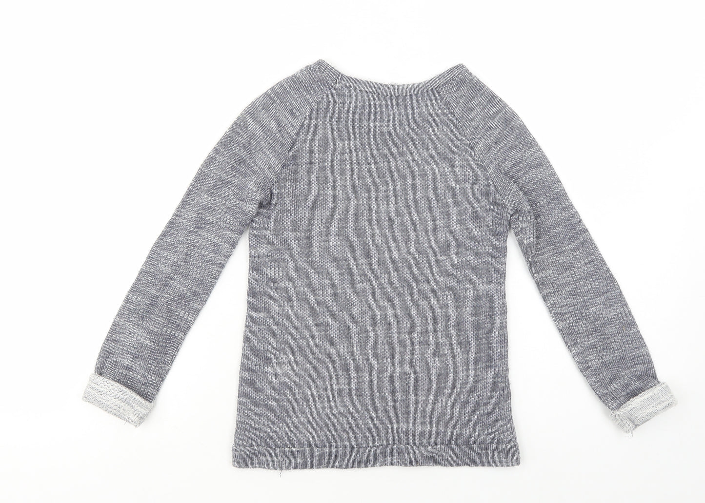 Matalan Girls Grey Crew Neck  Cotton Pullover Jumper Size 6-7 Years  Pullover - Lace Detail