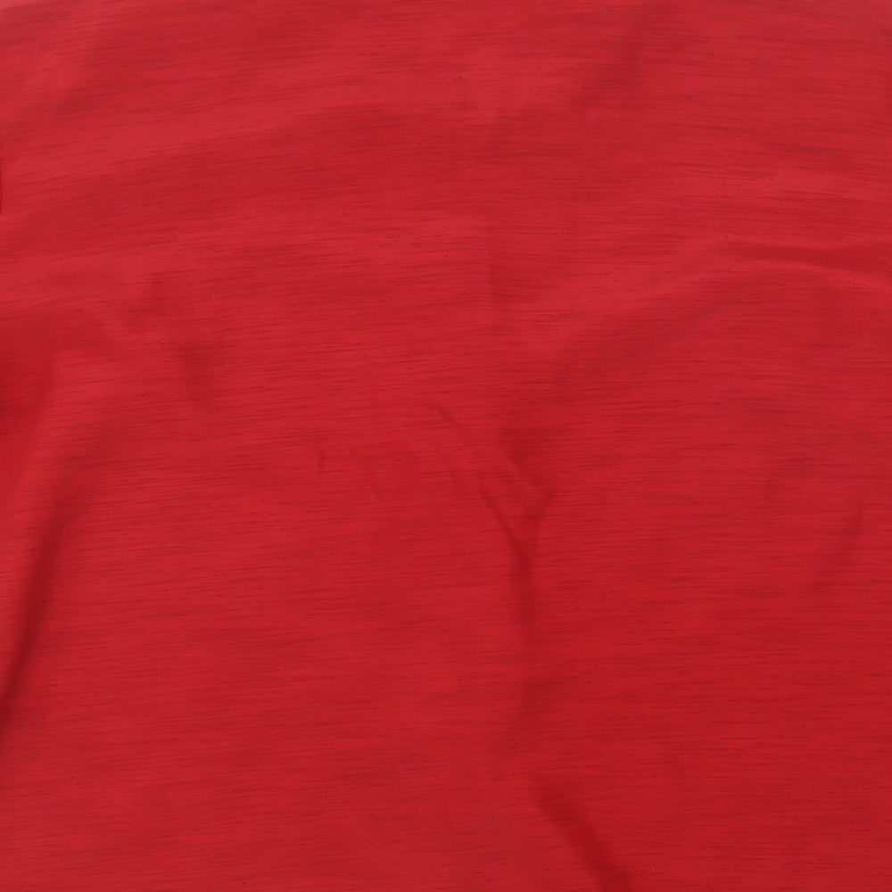 Designer Essentials Womens Red  Polyester Basic Button-Up Size 18 Collared - Lace Overlay