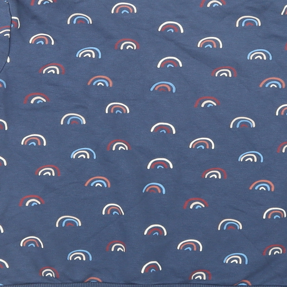 George Girls Blue Geometric Cotton Pullover Sweatshirt Size 6-7 Years  Pullover - Rainbow Print